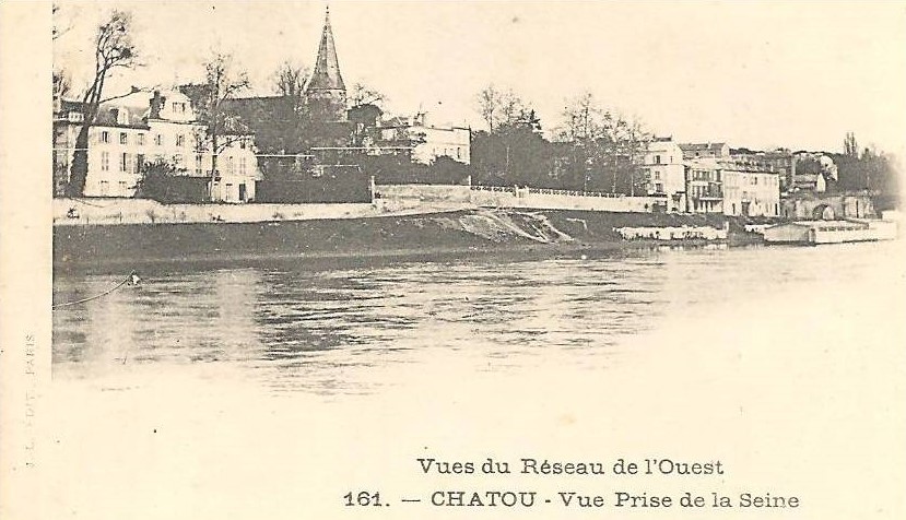 Chatou, Bord de Seine, Carte postale, avant 1902